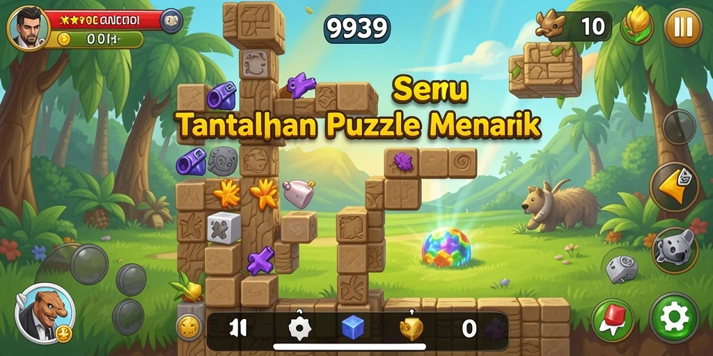 Tampilan gameplay Puzzle yang menantang dan menarik di 9939.