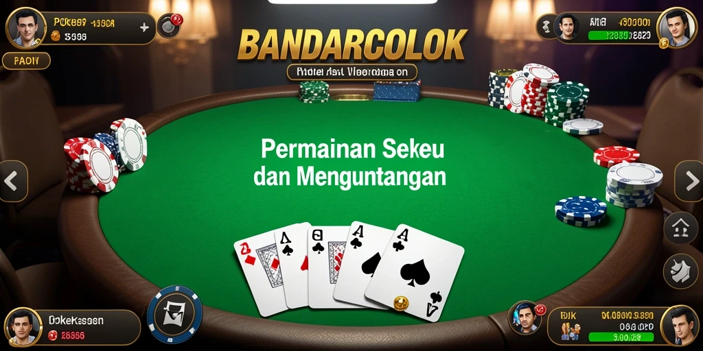Tampilan menarik dari gameplay Poker di BANDARCOLOK.