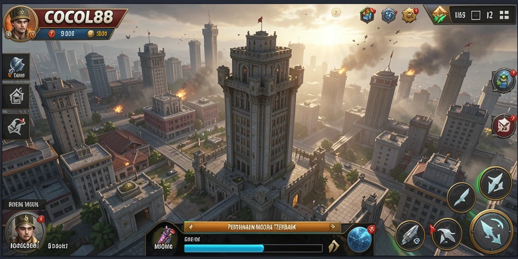 Screenshot COCOL88 menampilkan elemen grafis dan gameplay Tower Defense yang menawan.