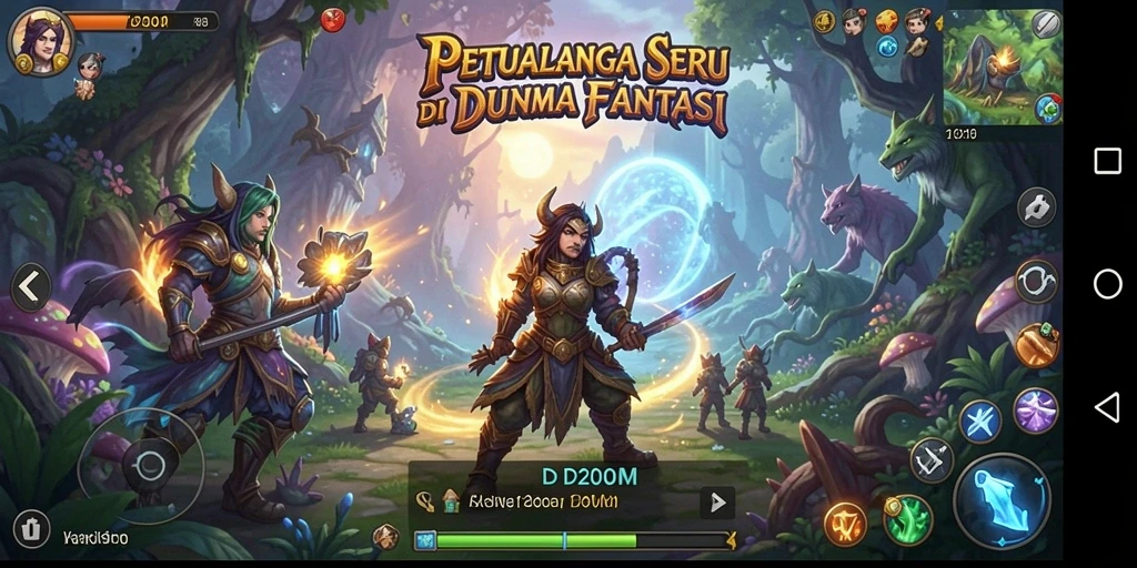 Tampilan gameplay D200M dengan grafik yang mengagumkan dan petualangan seru.