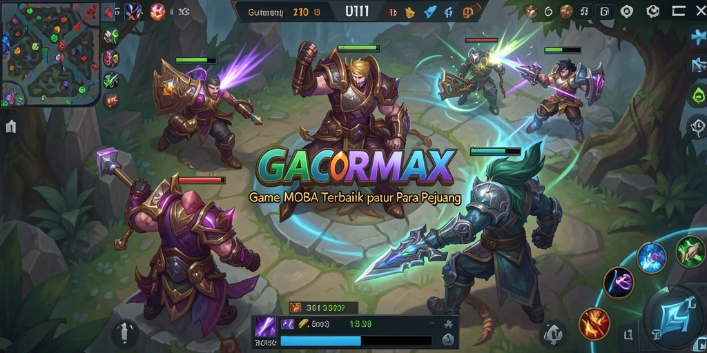 Screenshot gameplay GACORMAX yang menampilkan pertempuran seru di arena.