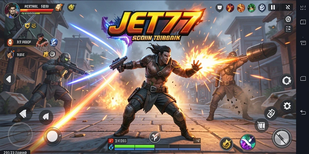 Tampilan gameplay seru dan penuh aksi di JET77.