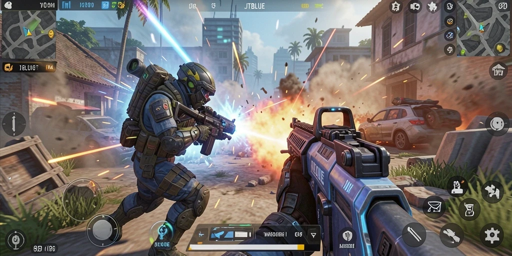 Screenshot menunjukkan aksi seru gameplay <strong>JTBLUE</strong> dalam TPS.