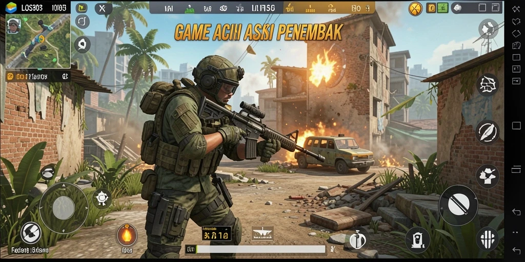 Tangkapan layar menunjukkan aksi penuh ketegangan dalam gameplay TPS LOS303.