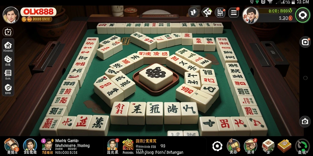 Screenshot menunjukkan gameplay menarik OLX888 saat mencocokkan ubin Mahjong.