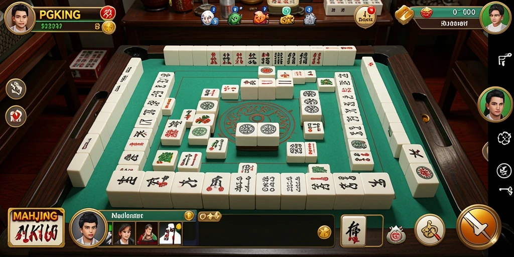 Screenshot gameplay PGKING menampilkan suasana Mahjong yang seru dan berwarna.