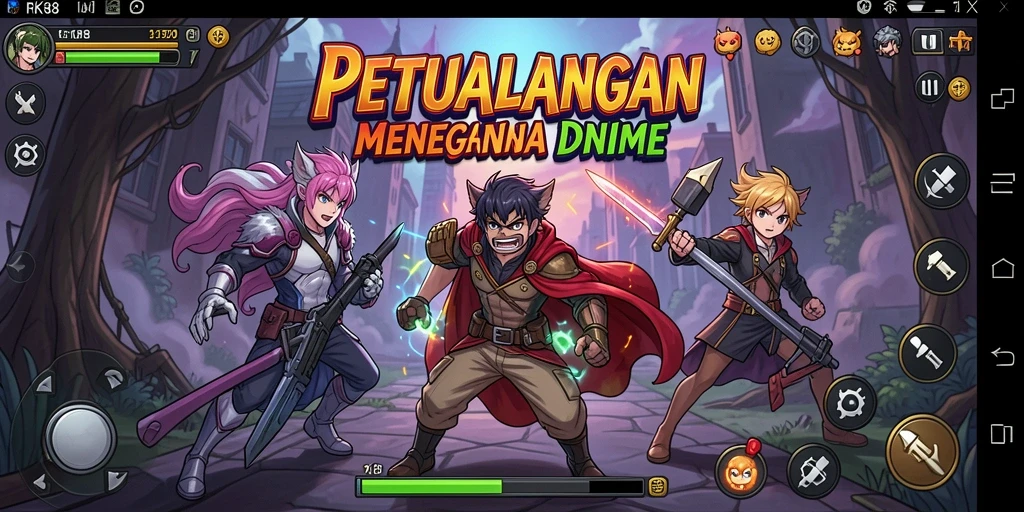 Screenshot menampilkan pertarungan epik dalam dunia Anime.