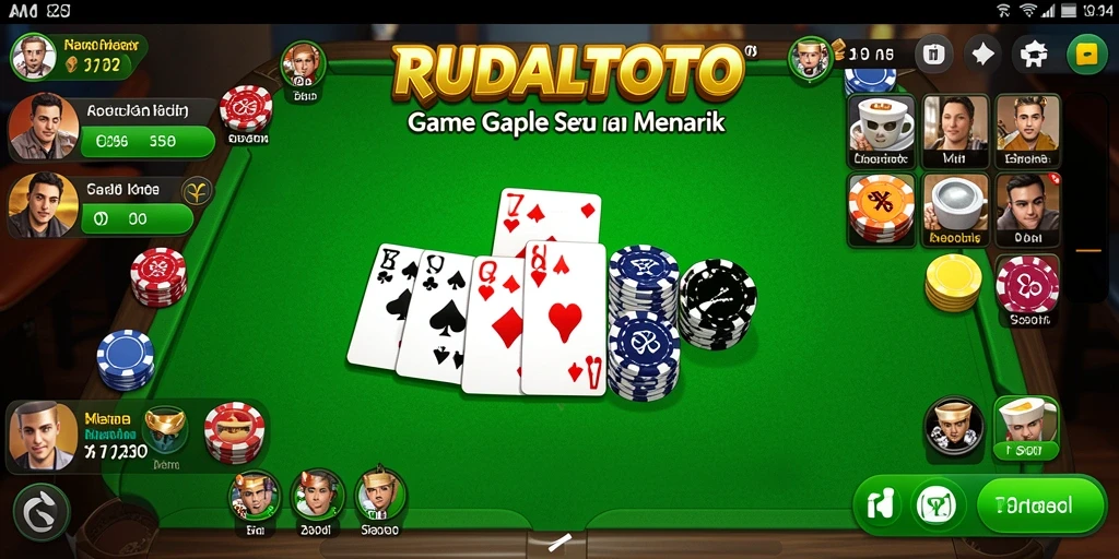 Screenshot RUDALTOTO menunjukkan gameplay Gaple yang seru dan interaktif.