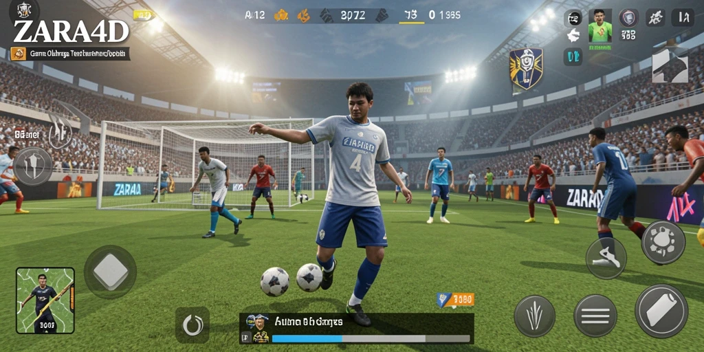 Screenshot gameplay ZARA4D dengan aksi olahraga yang intens.